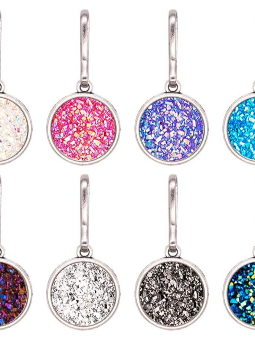 8 Pack Zipper Pulls Charms, Bright Colors Replacement Bling Zipper Pulls, Bling